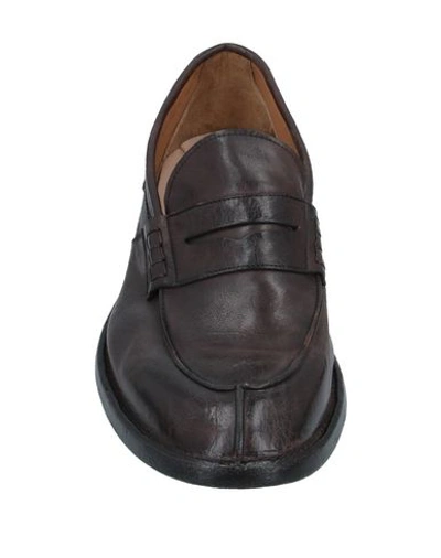 Green George Leather Dress Loafers In Brown