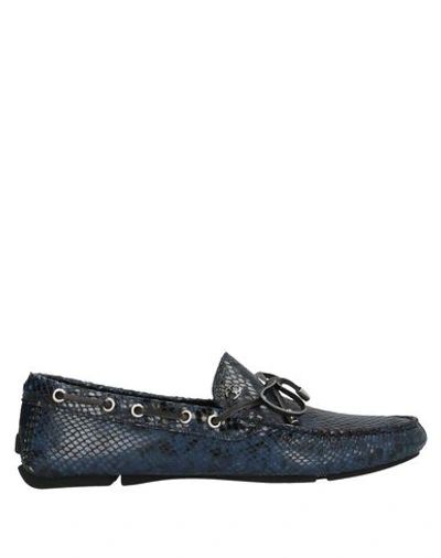 Shop Just Cavalli Loafers In Dark Blue