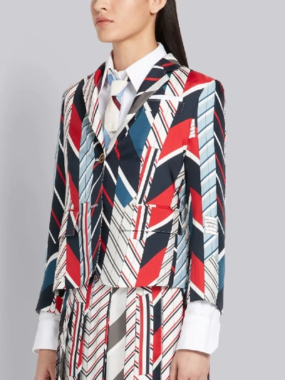 Shop Thom Browne Repp Stripe Tie Collage Sport Coat In Blue