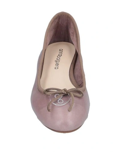 Shop Anna Baiguera Ballet Flats In Dove Grey