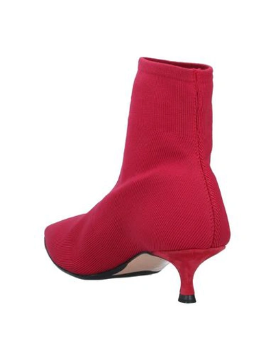 Shop Anna F . Woman Ankle Boots Garnet Size 8 Cotton In Red