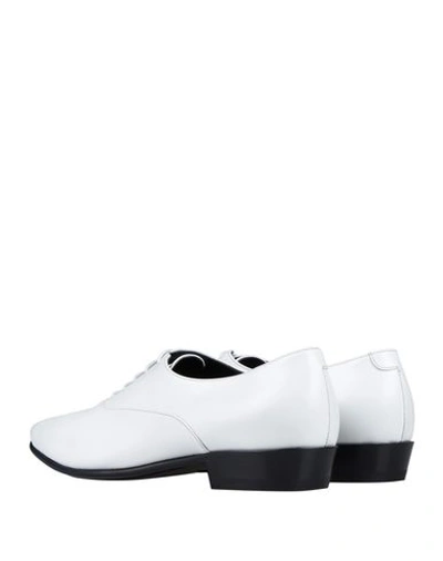 Shop Celine Lace-up Shoes In White