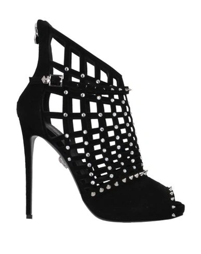 Shop Philipp Plein Woman Sandals Black Size 6 Soft Leather