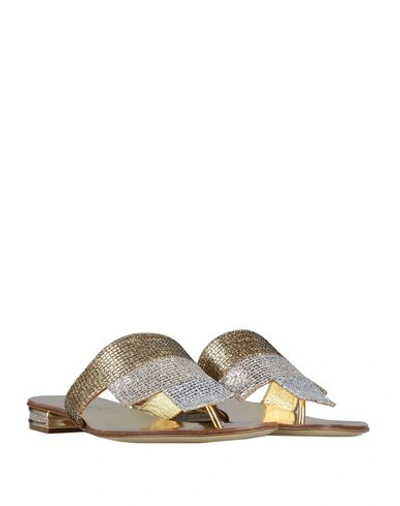 Shop Casadei Flip Flops In Gold