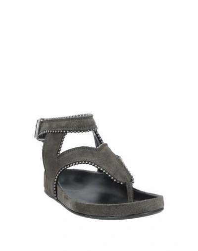 Shop Catarina Martins Toe Strap Sandals In Dark Green