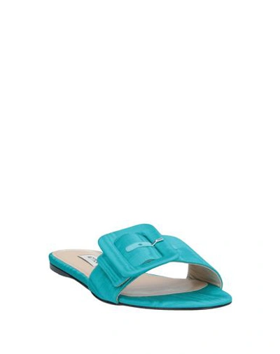 Shop Attico Sandals In Turquoise