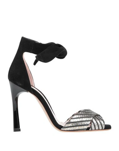Shop Gianni Marra Woman Sandals Black Size 5 Soft Leather