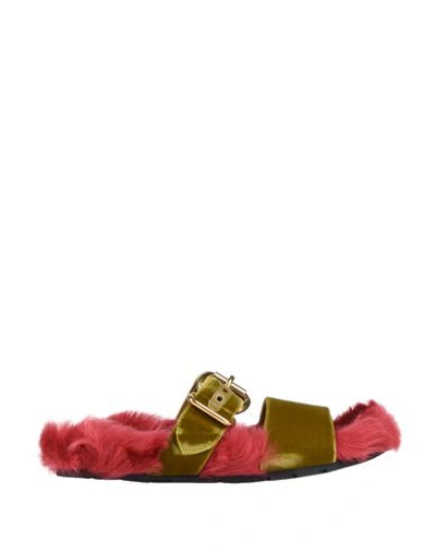 Shop Prada Sandals In Ocher