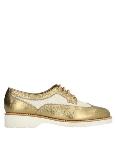 Shop Santoni Laced Shoes In Gold