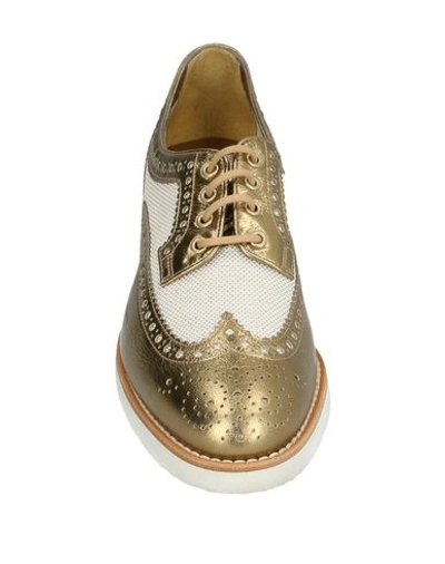 Shop Santoni Laced Shoes In Gold