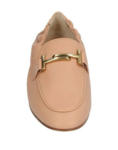 Shop Tod's Woman Loafers Pastel Pink Size 7.5 Soft Leather