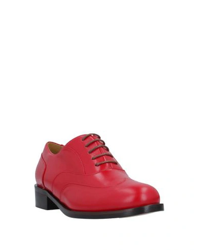 Shop Delpozo Lace-up Shoes In Red