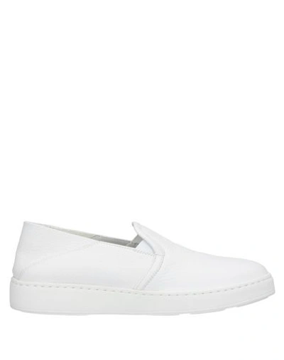 Shop Santoni Woman Sneakers White Size 6 Soft Leather