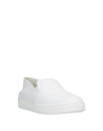 Shop Santoni Woman Sneakers White Size 6 Soft Leather