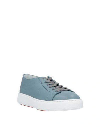 Shop Santoni Sneakers In Slate Blue
