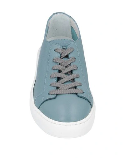 Shop Santoni Sneakers In Slate Blue