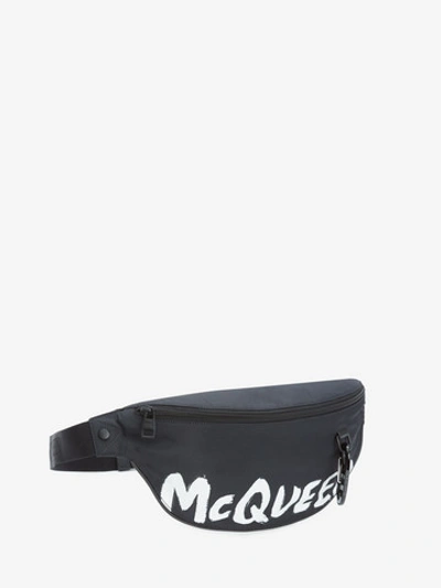 Shop Alexander Mcqueen Oversize Harness Belt Bag In Black/white