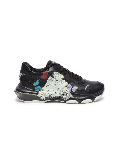 Shop Valentino X Undercover 'bounce' Cloud Print Calfskin Leather Sneakers