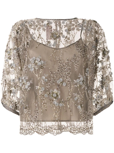 EMBROIDERED LAYERED BLOUSE