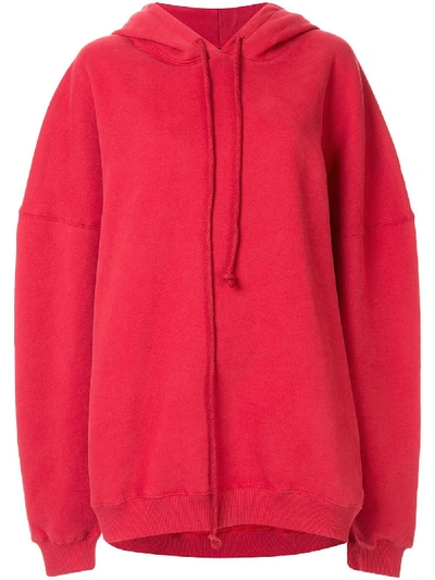 Shop We11 Done Oversized Logo Print Hoodie In Red