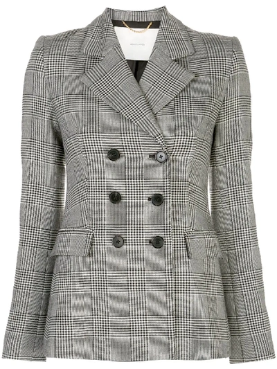 Shop Adam Lippes Double-breasted Plaid Blazer In Grey