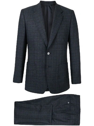 Shop Gieves & Hawkes Check Pattern Suit In Blue