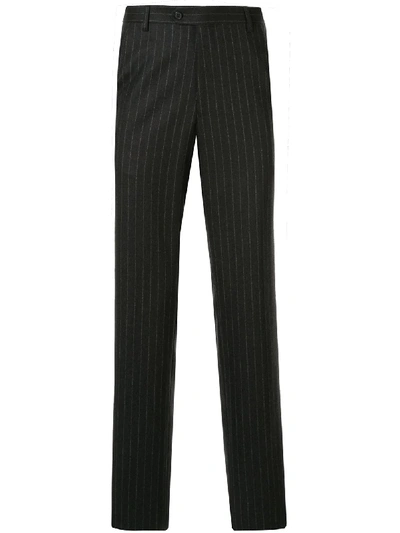 Shop Gieves & Hawkes Pinstripe Tailored Trousers In Grey