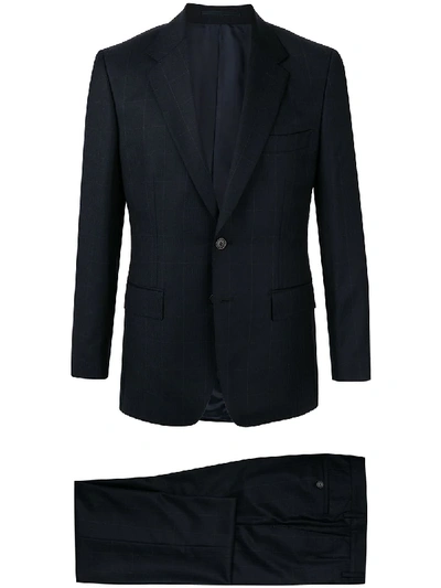 Shop Gieves & Hawkes Check Pattern Suit In Blue