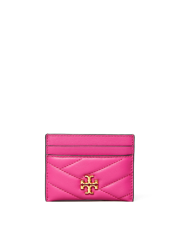 Tory Burch Kira Quilted Leather Card Holder In Pink | ModeSens