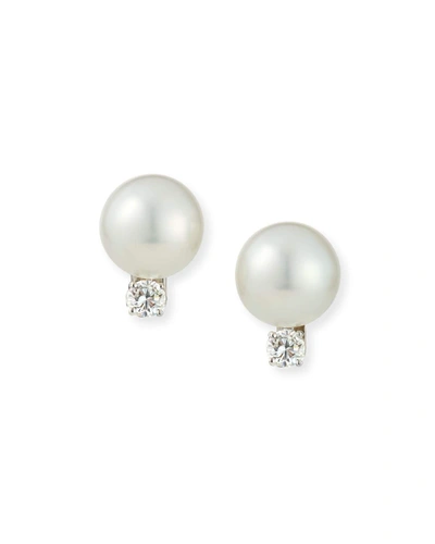 Shop Assael Platinum Pearl & Diamond Earrings