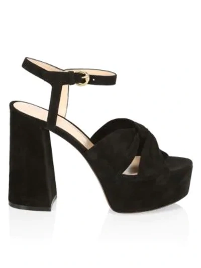 Shop Gianvito Rossi Suede Platform Sandals In Black