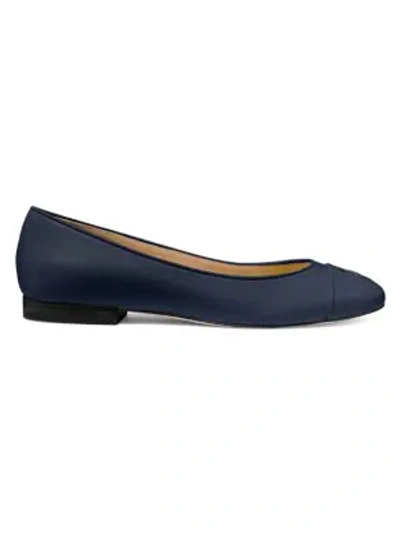 Shop Michael Michael Kors Dylyn Leather Ballet Flats In Navy