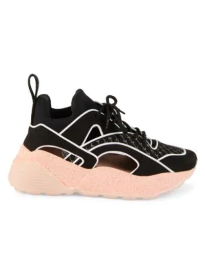 Shop Stella Mccartney Eclypse Chunky Cutout Lace-up Trainers In Black