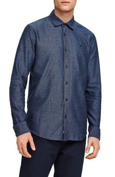 Shop Scotch & Soda Slim Fit Chambray Button Up Shirt In Blue Multi