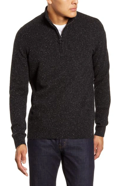 Barbour Tisbury Half Zip Pullover Sweater In Black