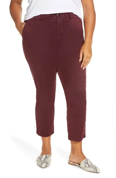 Shop Liverpool Bobbie Ankle Trousers In Cocoa Burgundy