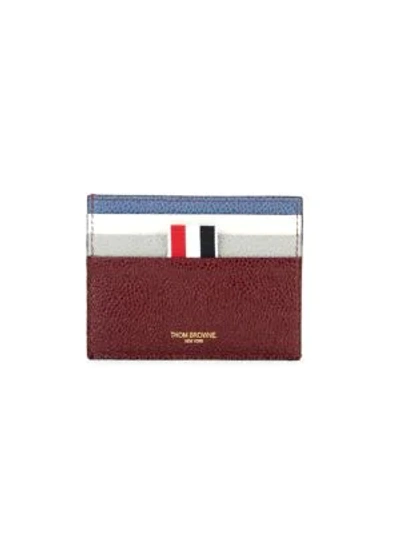 Shop Thom Browne Colorblock Leather Card Holder In Multi