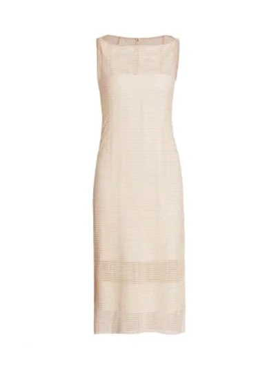 Shop Akris Grid Illusion Sheath Dress In Jasmine