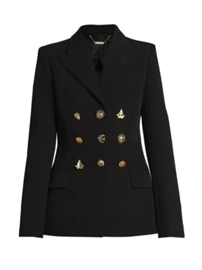 Shop Givenchy Structured Mixed Button Wool Jacket In Black