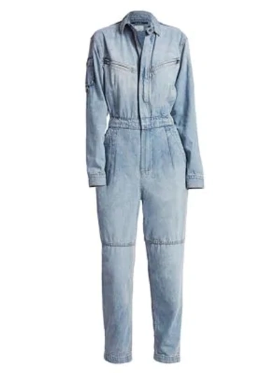 Shop Ksubi Bring Back Life Reflexer Denim Boiler Suit In Melrose Blue