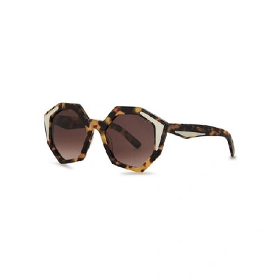Shop Pared Eyewear Sole & Mare Tortoiseshell Hexagon-frame Sunglasses