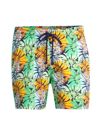 Shop Vilebrequin Okorise Jungle Superflex Swim Trunks In Blue Night