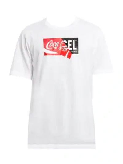 Shop Diesel Men's Coco Cola Graphic T-shirt In White