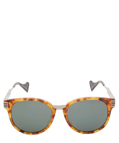 Shop Gucci Round-frame Acetate And Metal Sunglasses In Havana