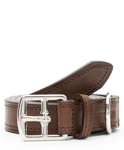 Shop Anderson's Slim Leather Belt In Brown