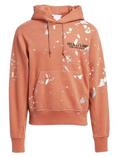 Shop Helmut Lang Standard Splatter Hoodie In American Tan