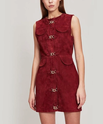 Shop Alexa Chung Suede Mini-dress In Red