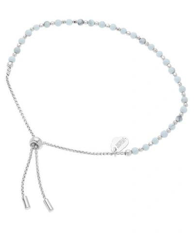 Shop Estella Bartlett Amelia Blue Lace Agate Slider Bracelet In Silver-plated