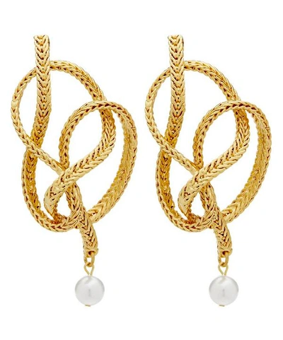 Shop Oscar De La Renta Braided Chain Earrings