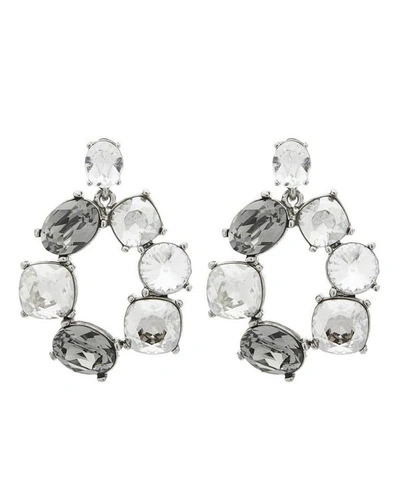 Shop Oscar De La Renta Bold Crystal Earrings In Crystal Multi